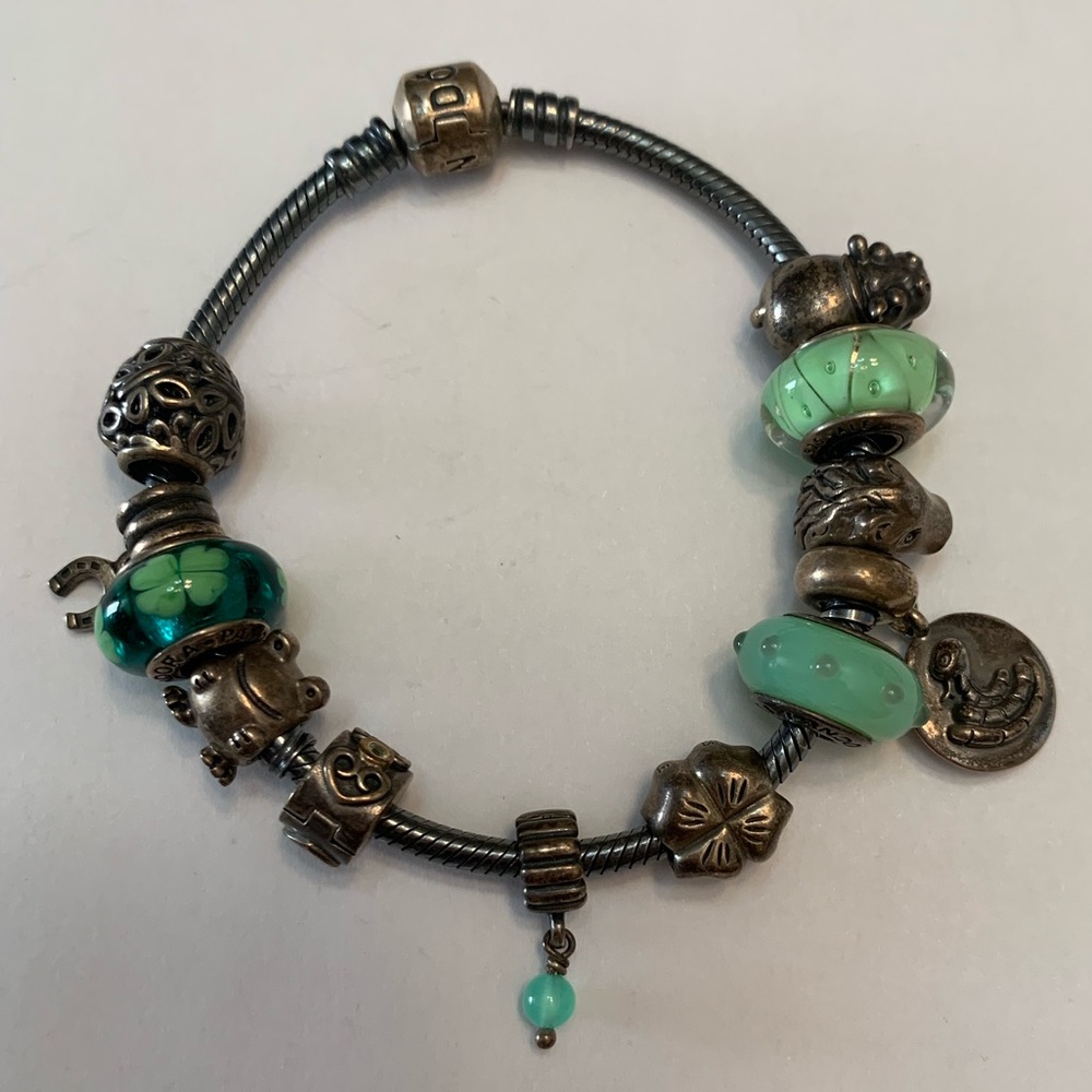 Pandora Retired Beads Green Bracelet